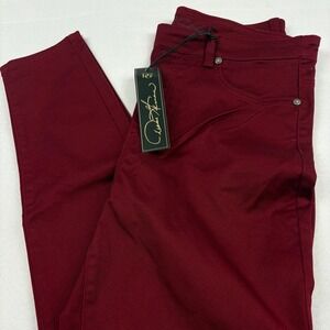 DG2 Womens Burgundy Stretch Pull On Jeans Wardrobe Essential *Faux Front Pockets